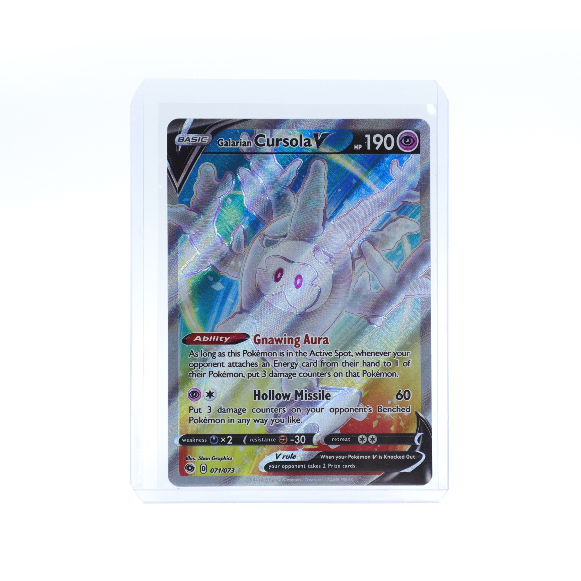 Pokemon Champions Path Galarian Cursola V Ultra Rare Full Art Card
